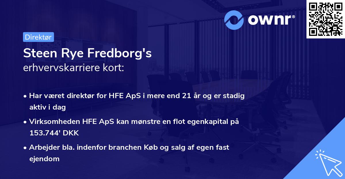 Steen Rye Fredborg's erhvervskarriere kort
