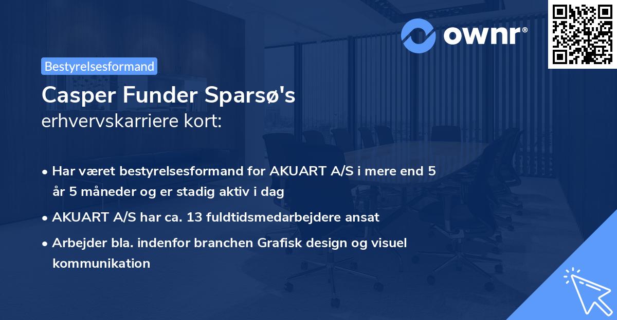 Casper Funder Sparsø's erhvervskarriere kort