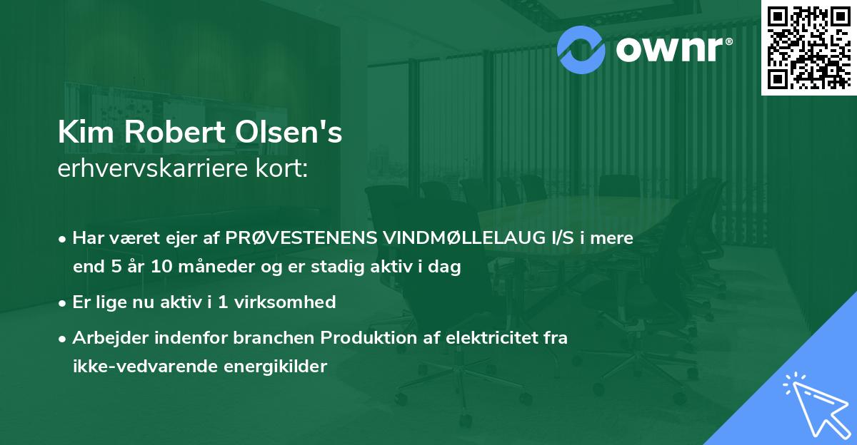 Kim Robert Olsen's erhvervskarriere kort