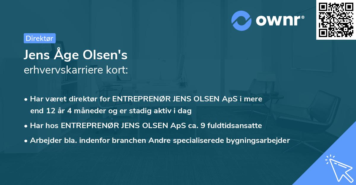 Jens Åge Olsen's erhvervskarriere kort