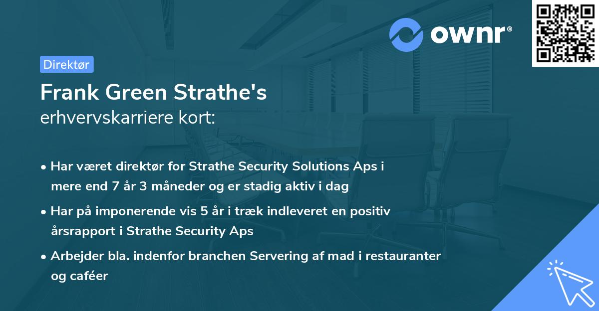 Frank Green Strathe's erhvervskarriere kort