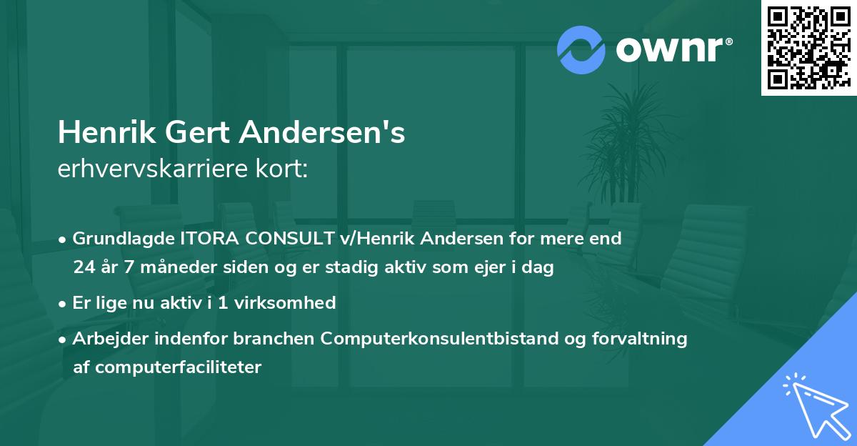 Henrik Gert Andersen's erhvervskarriere kort