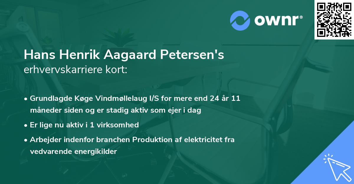 Hans Henrik Aagaard Petersen's erhvervskarriere kort
