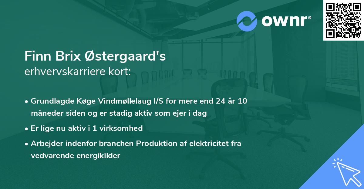 Finn Brix Østergaard's erhvervskarriere kort