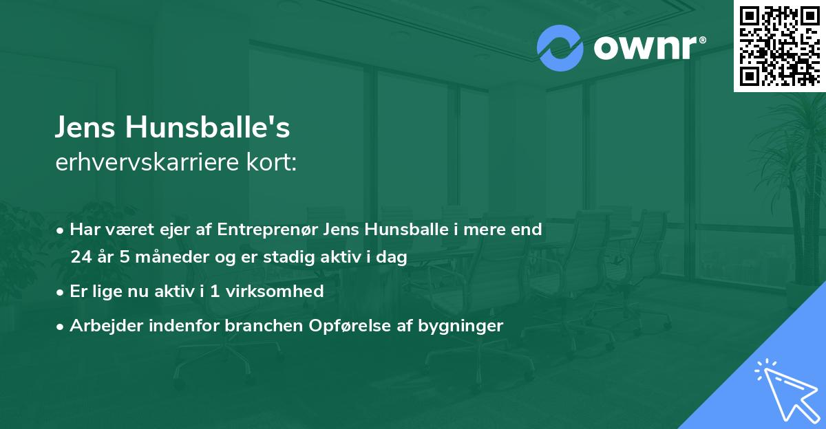 Jens Hunsballe's erhvervskarriere kort