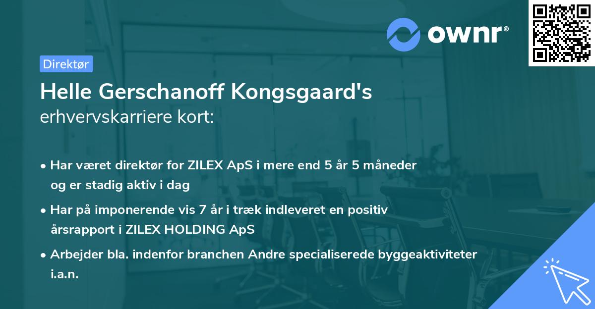 Helle Gerschanoff Kongsgaard's erhvervskarriere kort