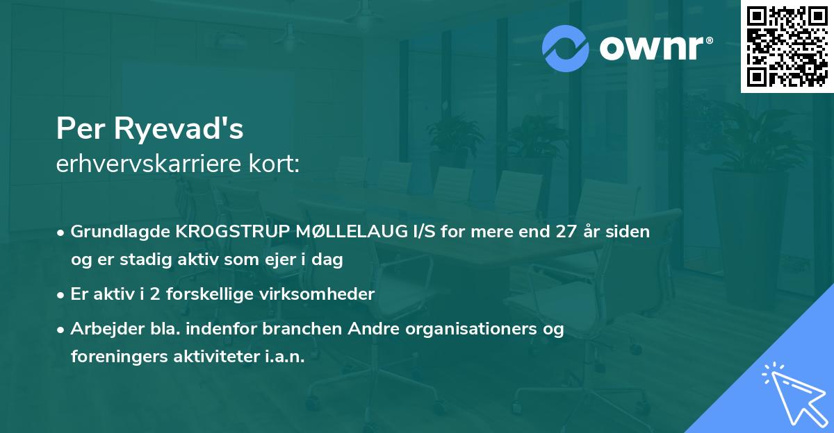 Per Ryevad's erhvervskarriere kort
