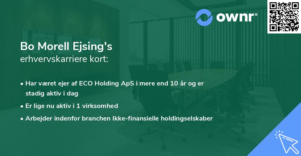 Bo Morell Ejsing's erhvervskarriere kort