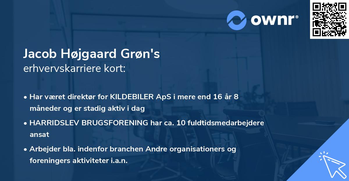 Jacob Højgaard Grøn's erhvervskarriere kort