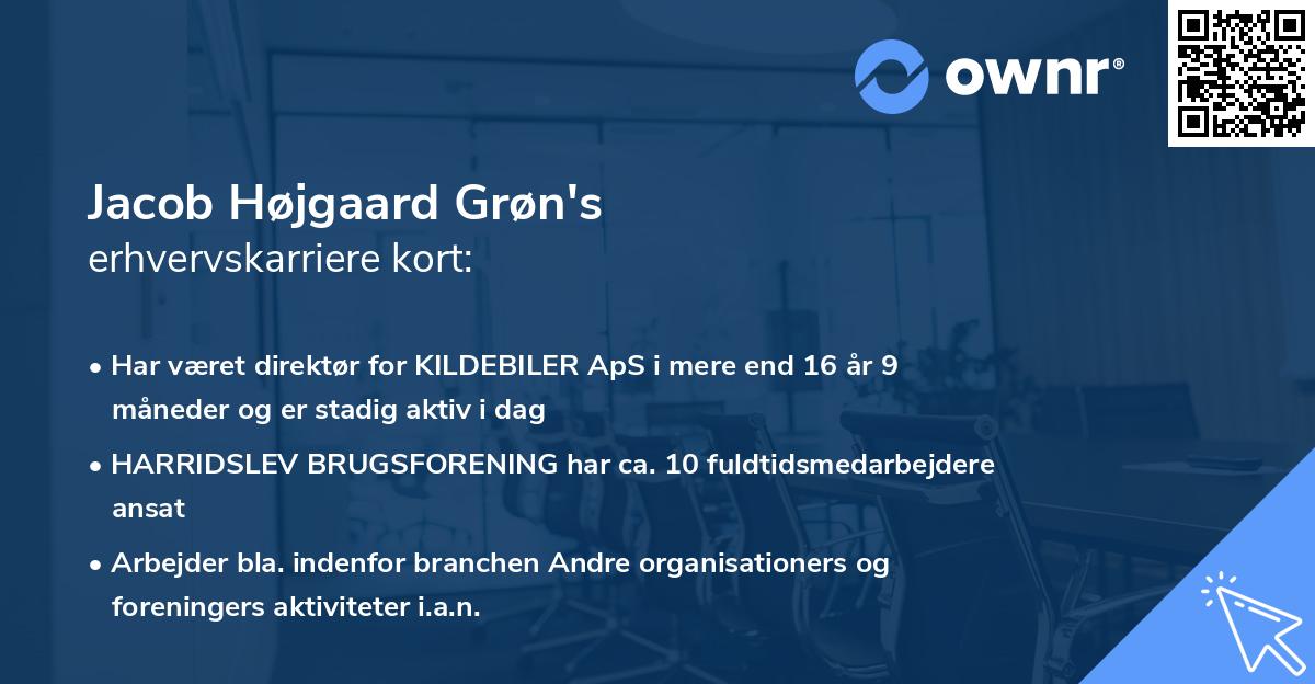 Jacob Højgaard Grøn's erhvervskarriere kort