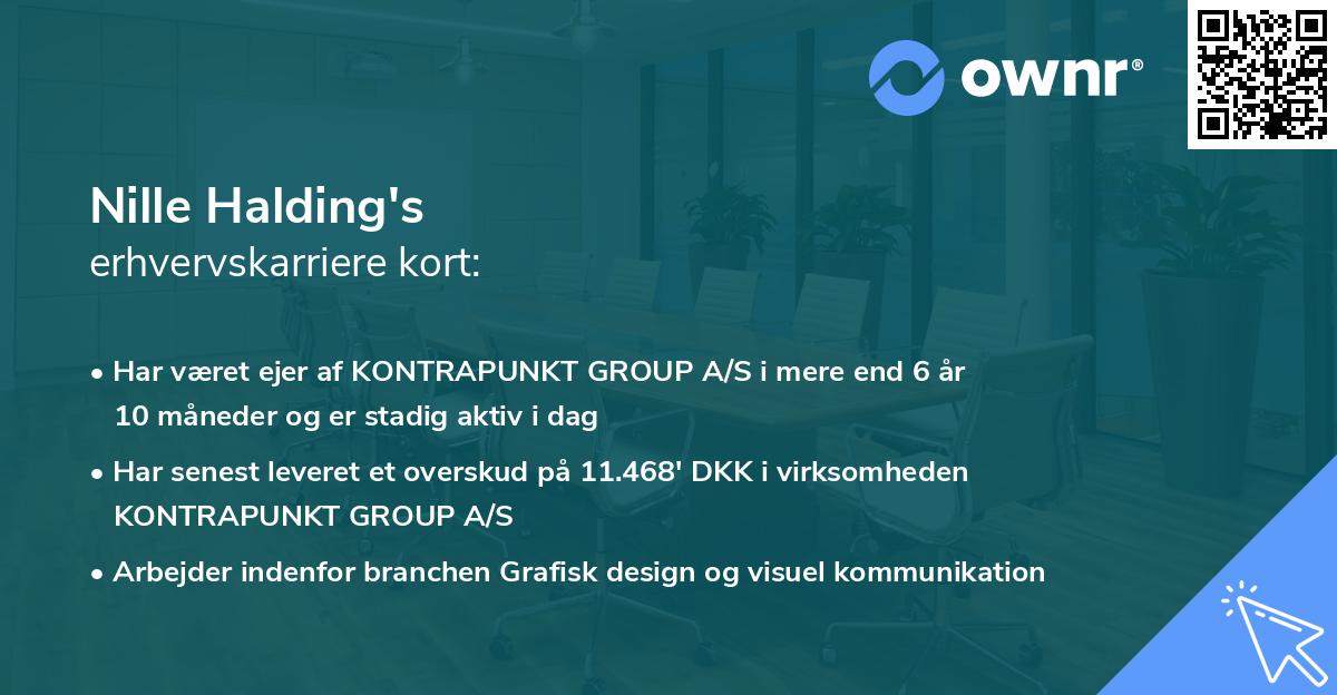 Nille Halding's erhvervskarriere kort