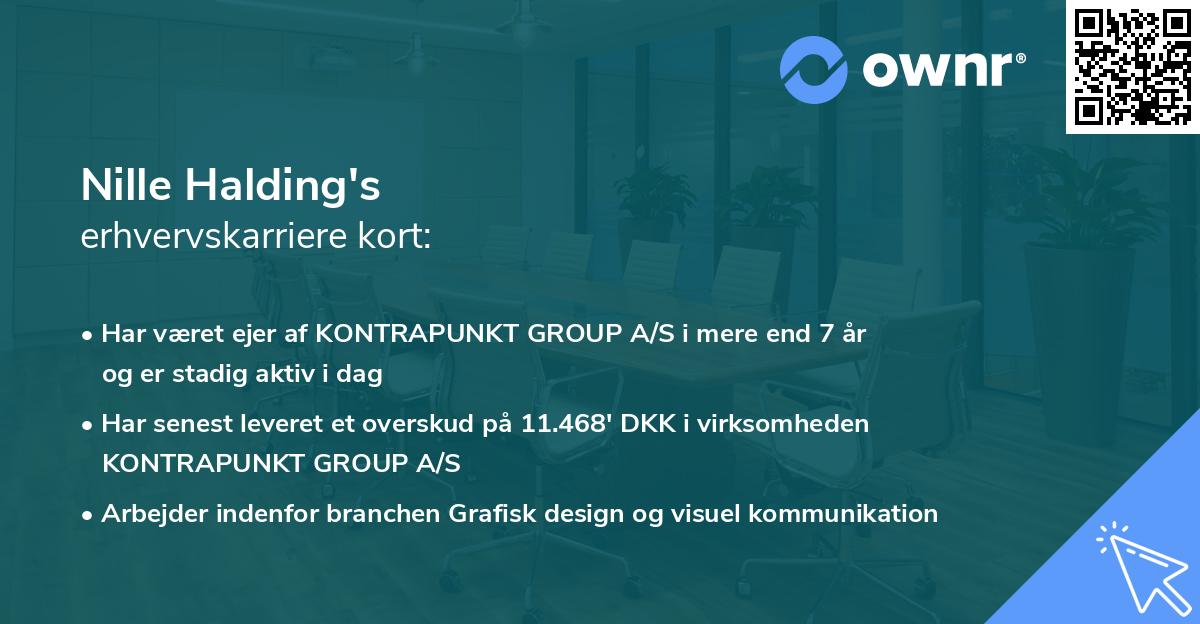 Nille Halding's erhvervskarriere kort