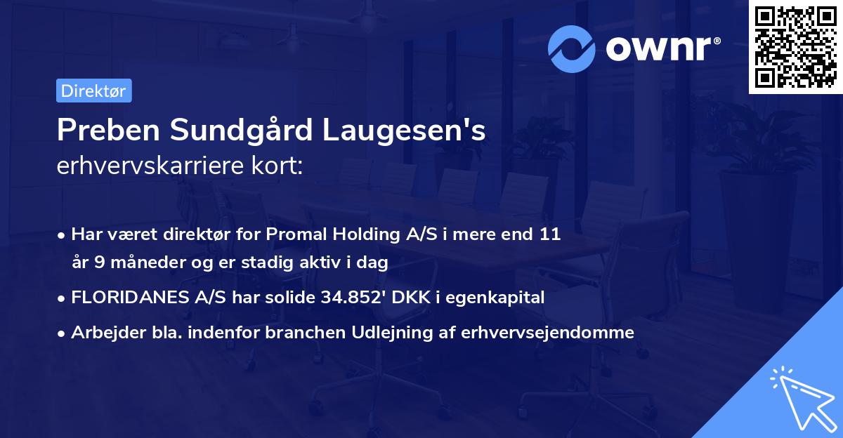 Preben Sundgård Laugesen's erhvervskarriere kort