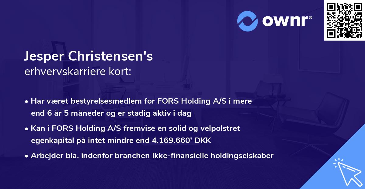 Jesper Christensen's erhvervskarriere kort