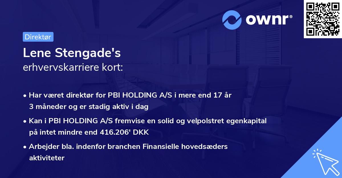 Lene Stengade's erhvervskarriere kort