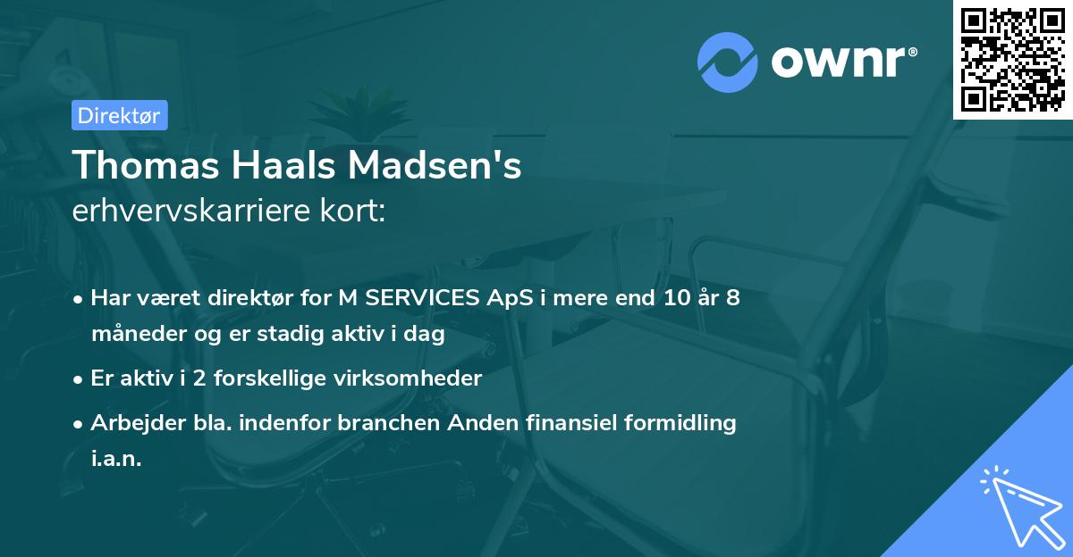 Thomas Haals Madsen's erhvervskarriere kort