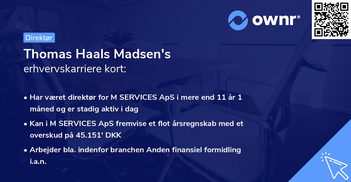 Thomas Haals Madsen's erhvervskarriere kort