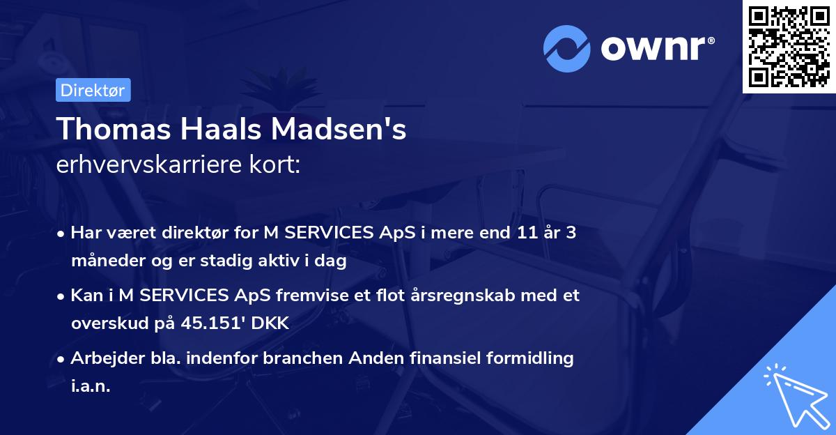 Thomas Haals Madsen's erhvervskarriere kort