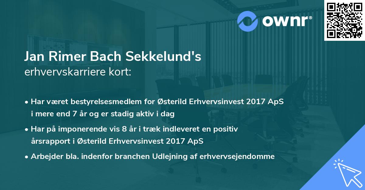 Jan Rimer Bach Sekkelund's erhvervskarriere kort