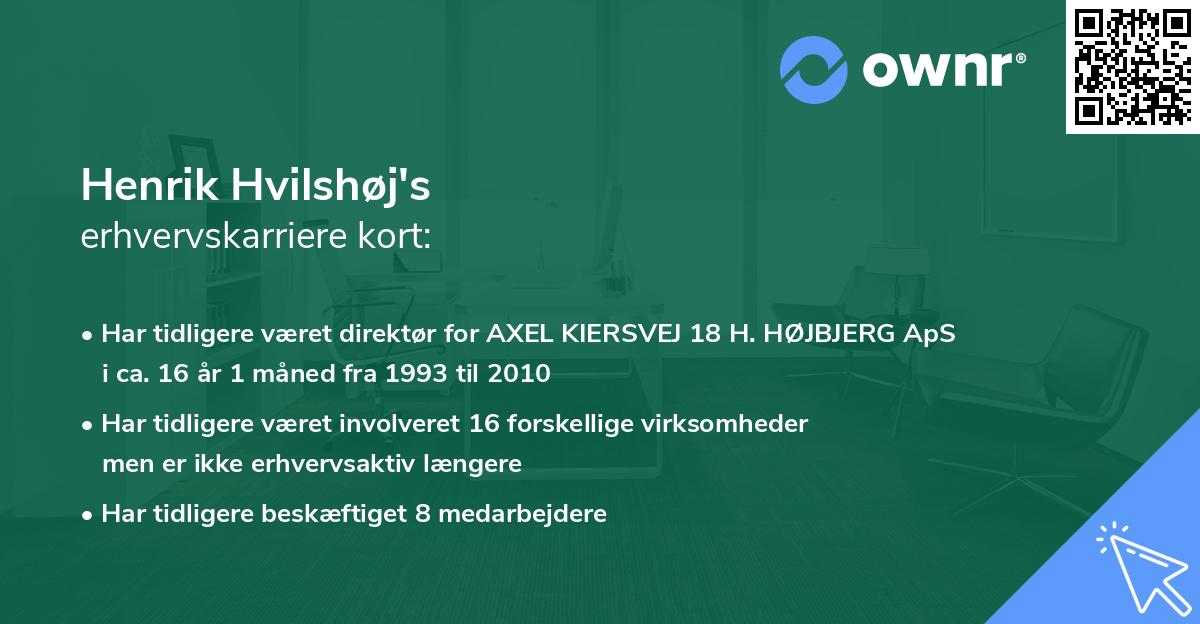 Henrik Hvilshøj's erhvervskarriere kort