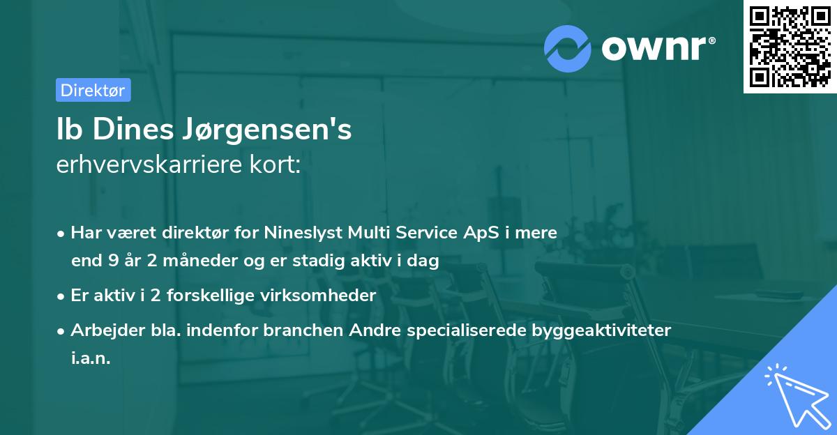 Ib Dines Jørgensen's erhvervskarriere kort