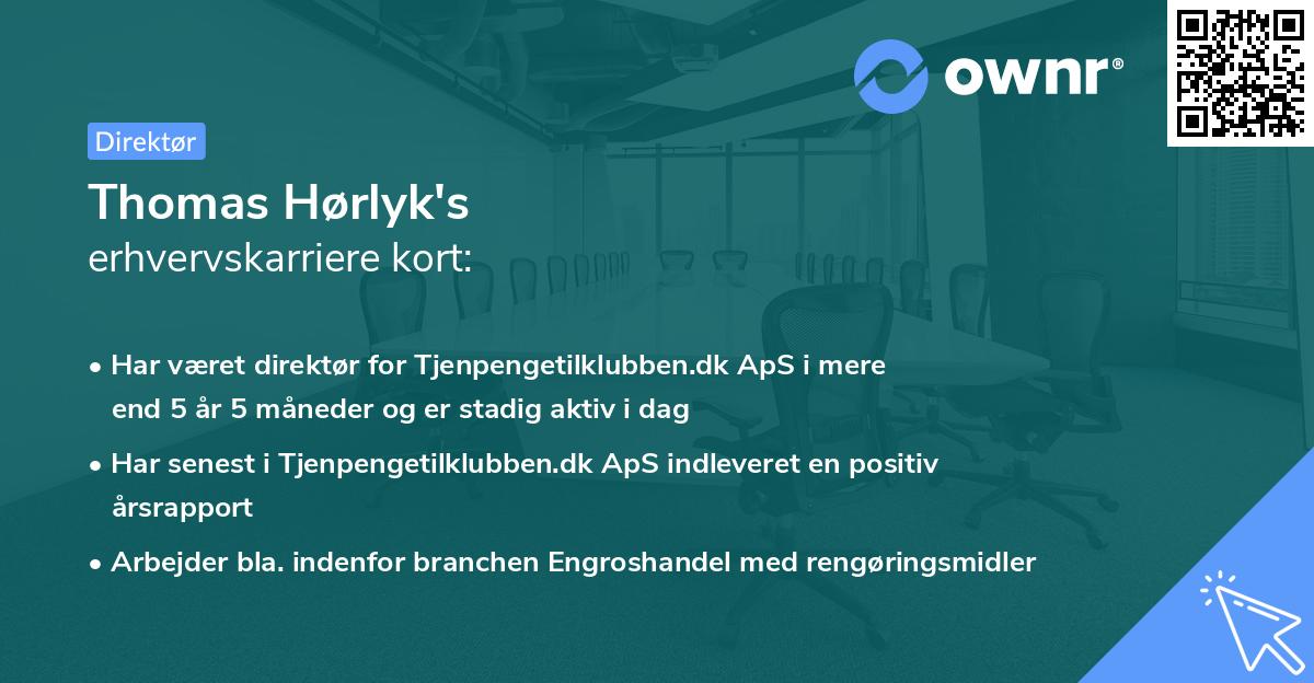 Thomas Hørlyk's erhvervskarriere kort