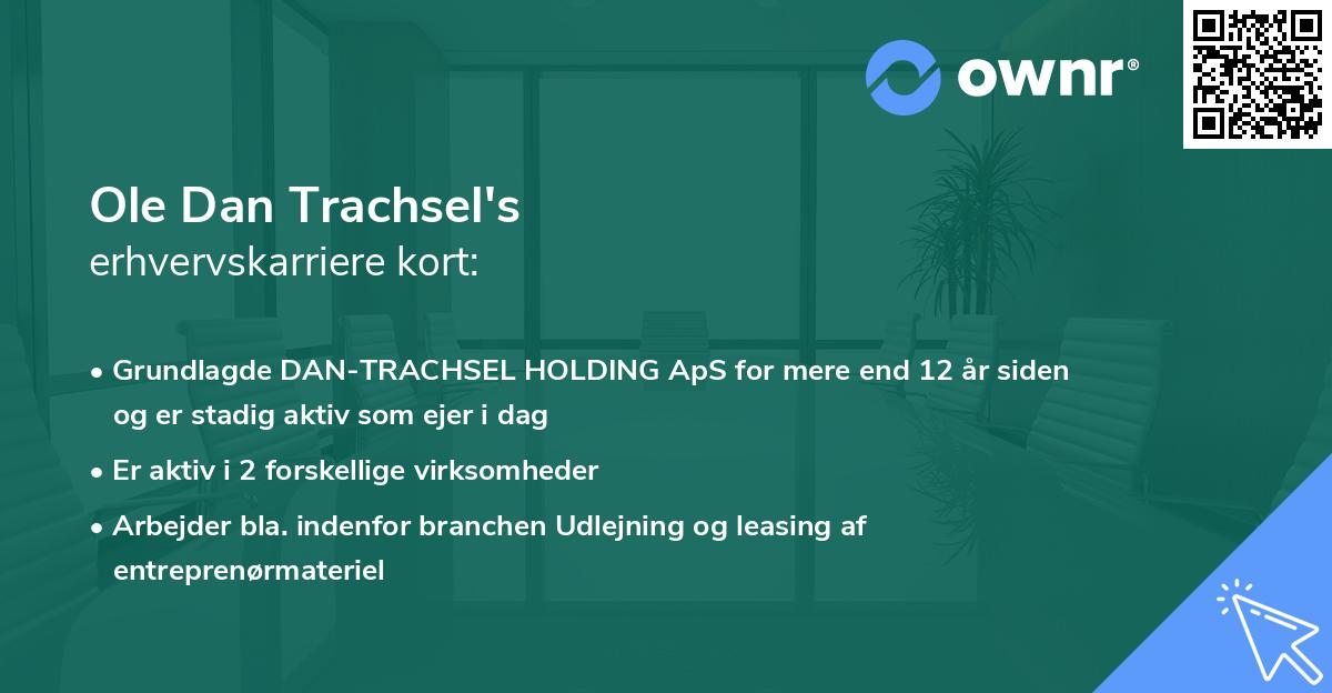 Ole Dan Trachsel's erhvervskarriere kort