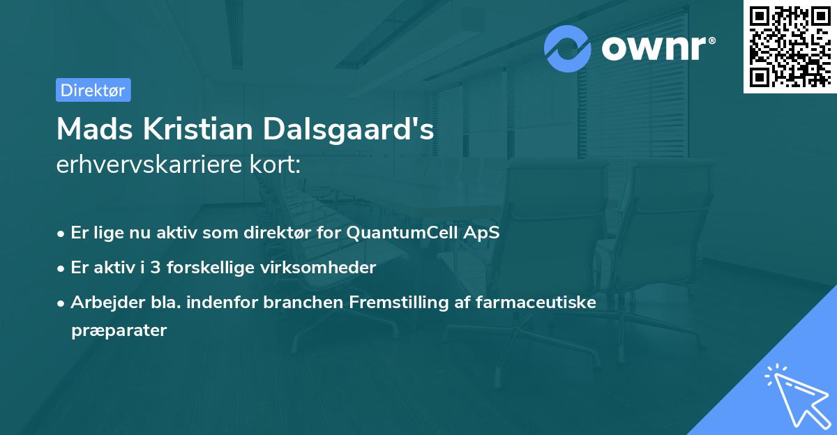 Mads Kristian Dalsgaard's erhvervskarriere kort