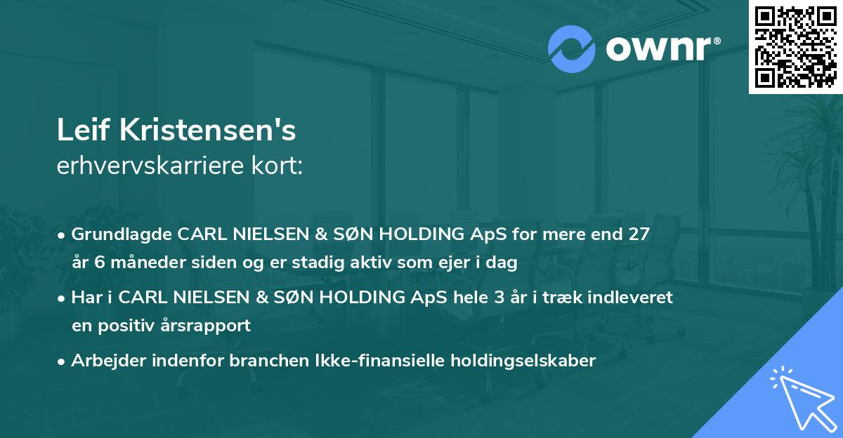 Leif Kristensen's erhvervskarriere kort