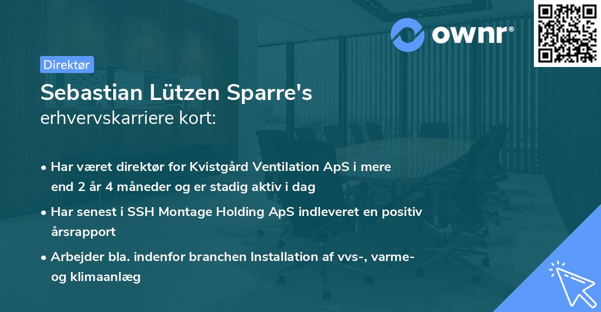 Sebastian Lützen Sparre's erhvervskarriere kort