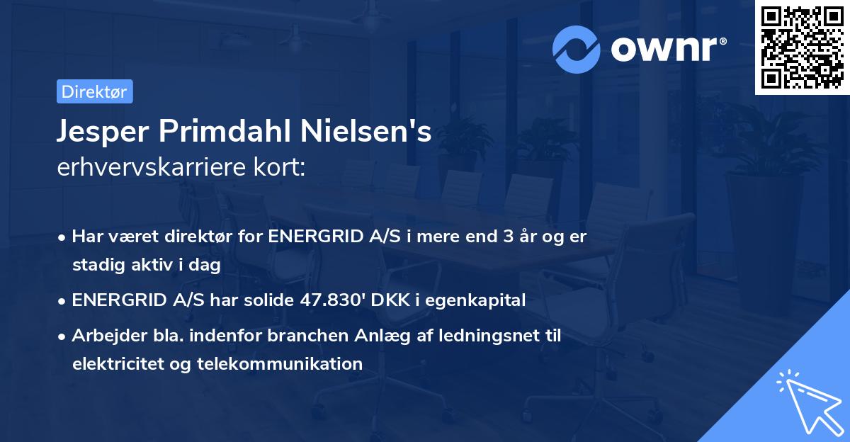 Jesper Primdahl Nielsen's erhvervskarriere kort