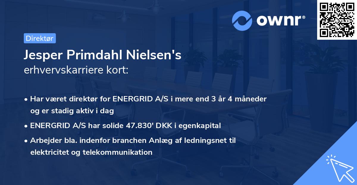 Jesper Primdahl Nielsen's erhvervskarriere kort