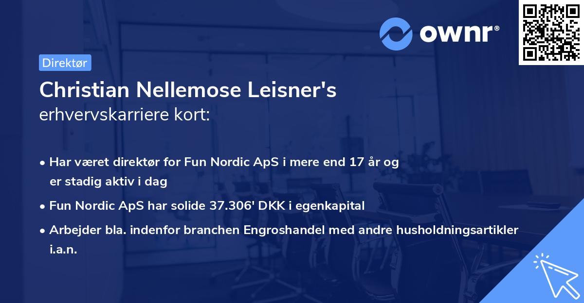 Christian Nellemose Leisner's erhvervskarriere kort