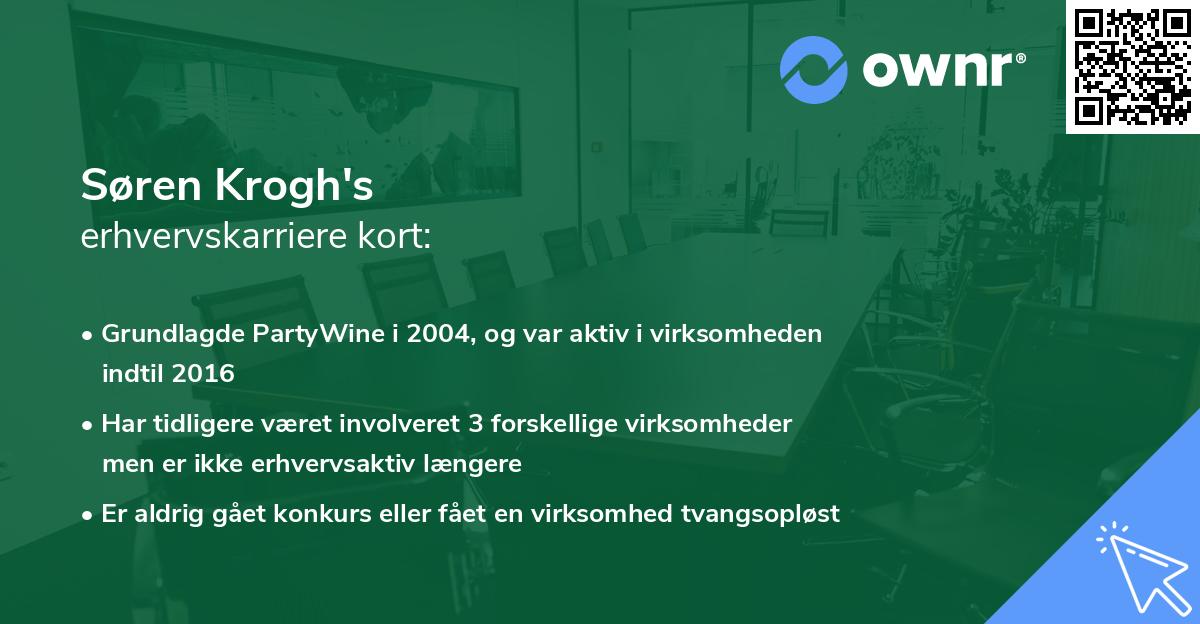 Søren Krogh's erhvervskarriere kort