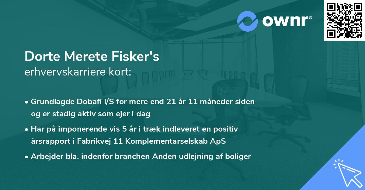 Dorte Merete Fisker's erhvervskarriere kort
