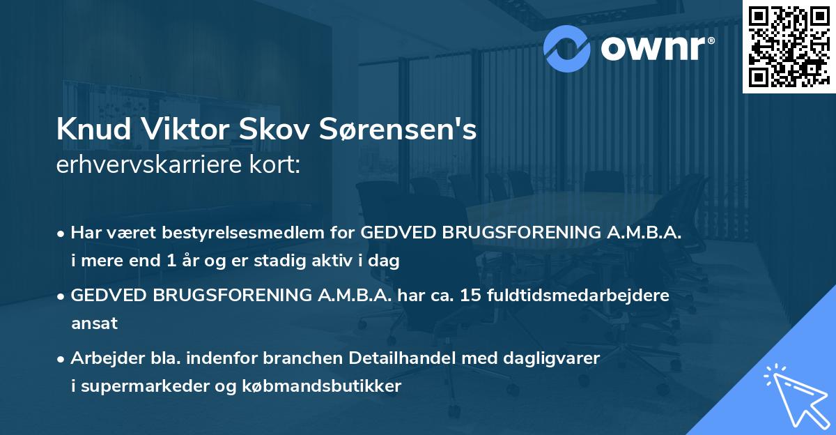 Knud Viktor Skov Sørensen's erhvervskarriere kort