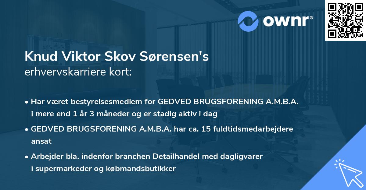 Knud Viktor Skov Sørensen's erhvervskarriere kort