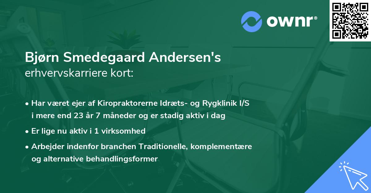Bjørn Smedegaard Andersen's erhvervskarriere kort