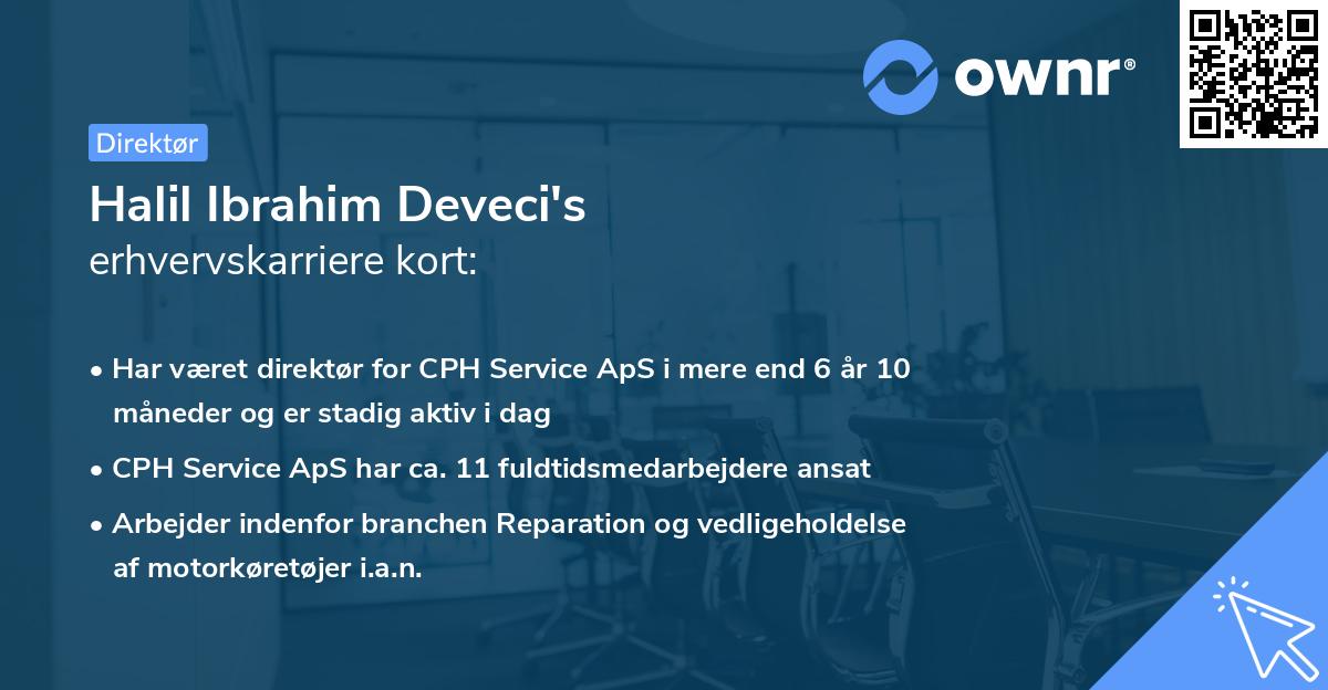 Halil Ibrahim Deveci's erhvervskarriere kort