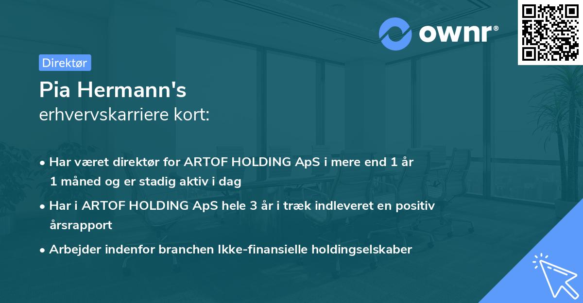 Pia Hermann's erhvervskarriere kort