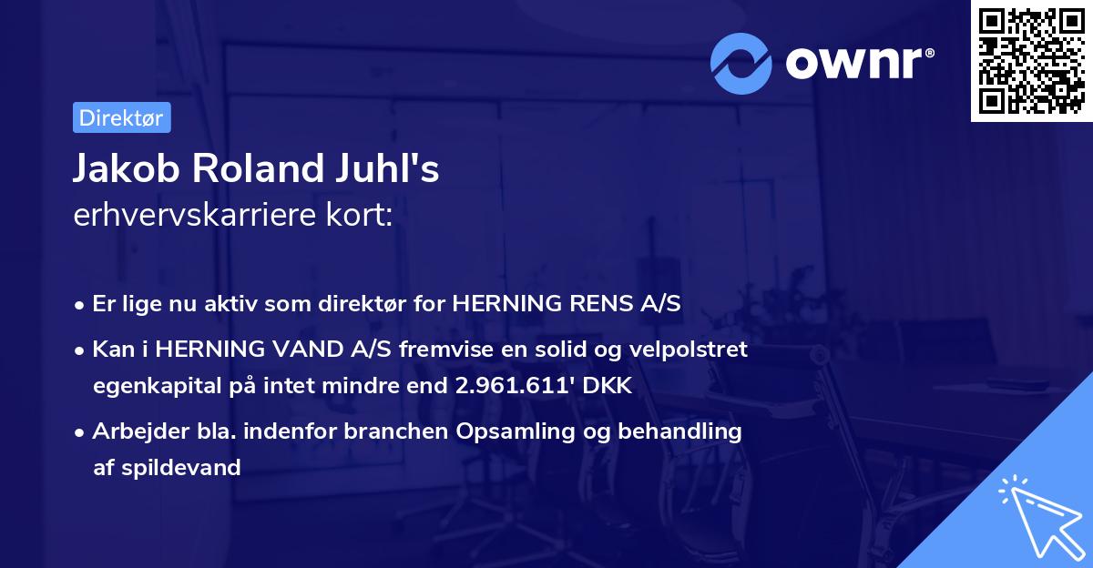 Jakob Roland Juhl's erhvervskarriere kort