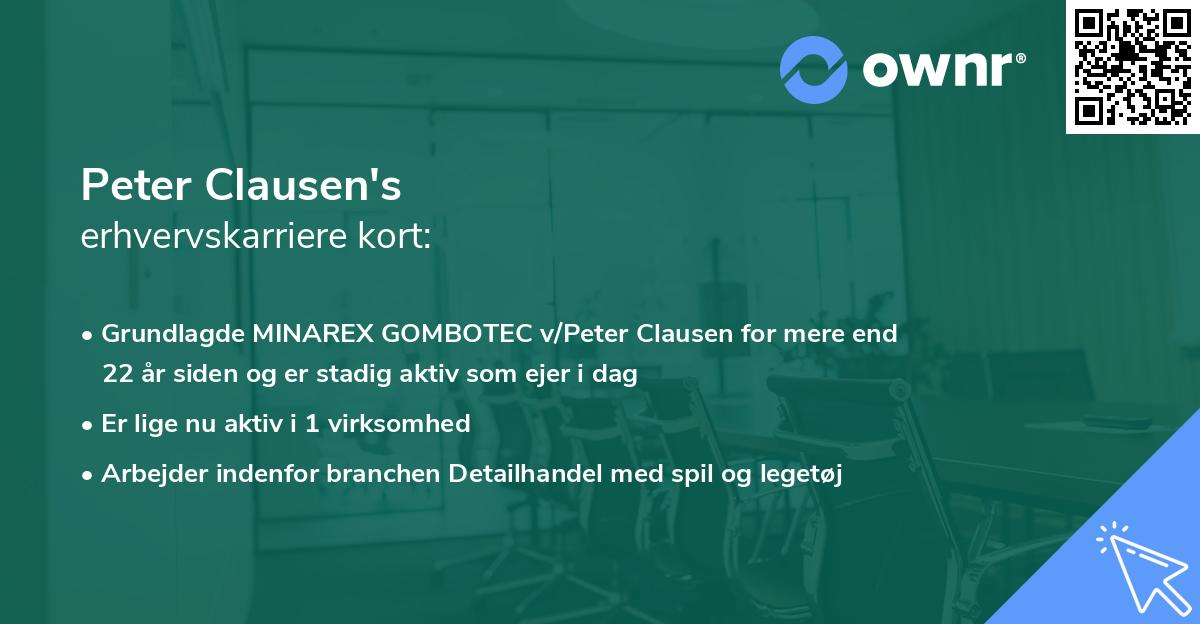 Peter Clausen's erhvervskarriere kort