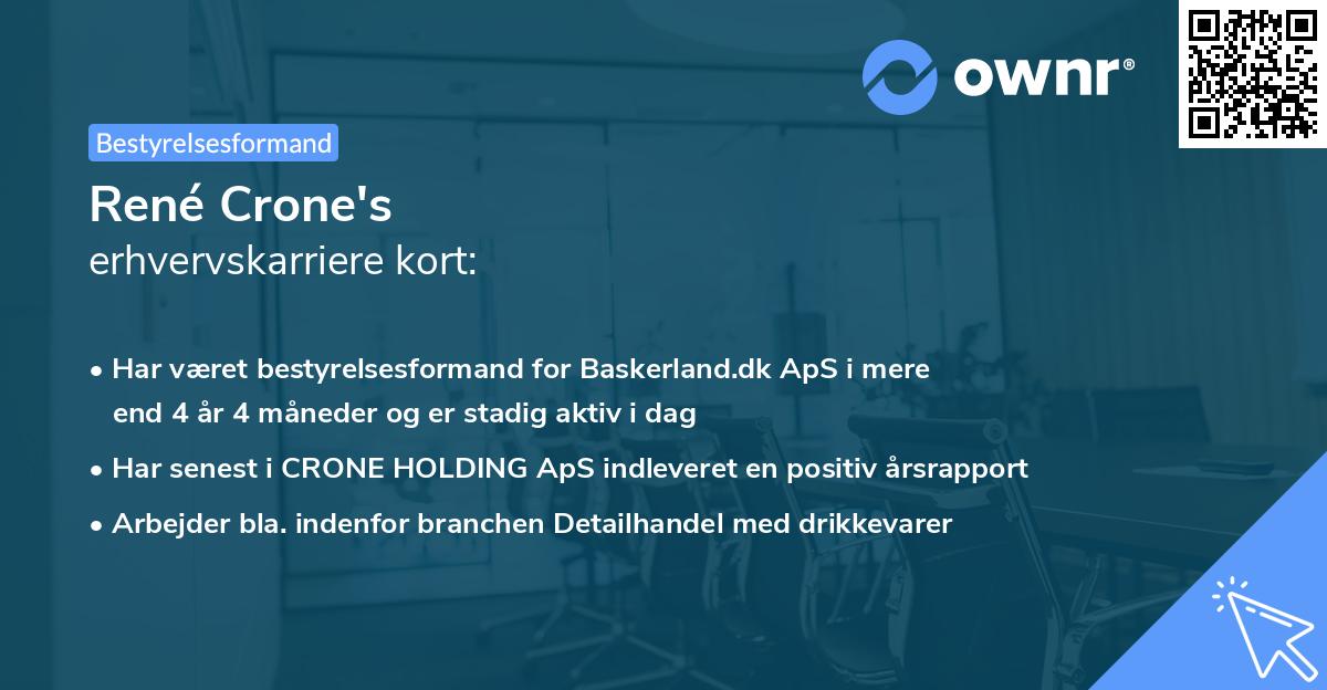 René Crone's erhvervskarriere kort