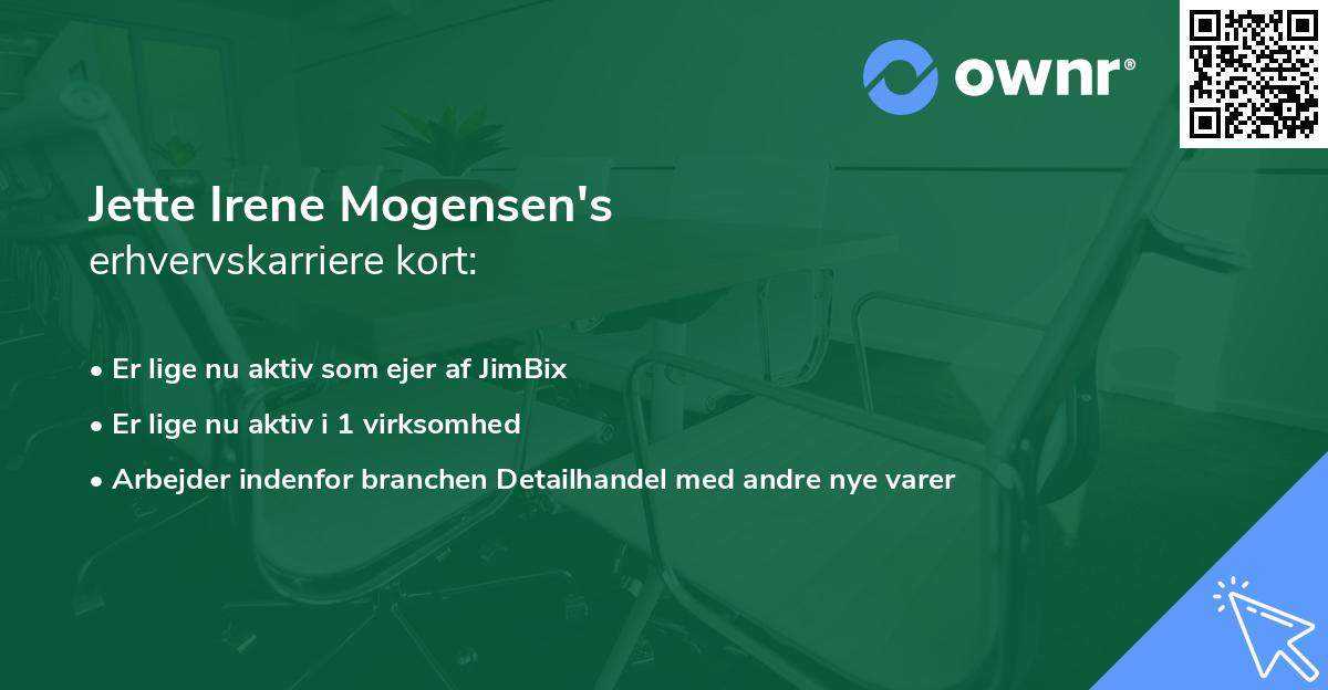 Jette Irene Mogensen's erhvervskarriere kort