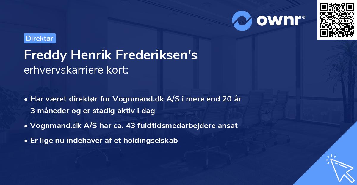 Freddy Henrik Frederiksen's erhvervskarriere kort