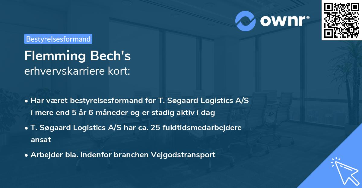 Flemming Bech's erhvervskarriere kort