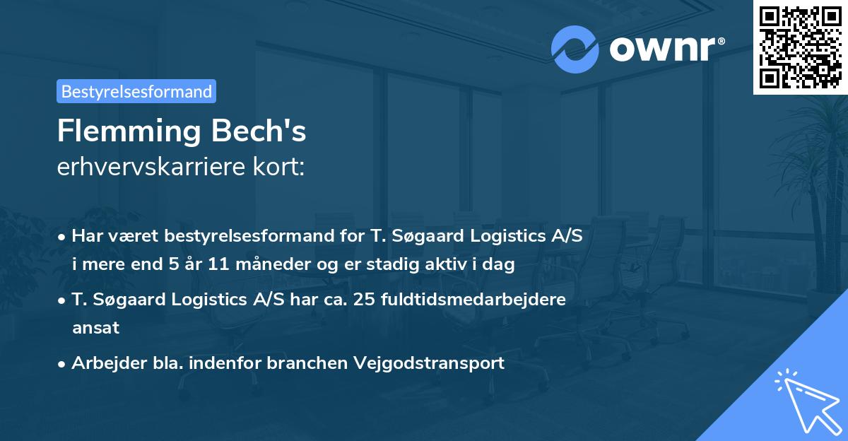 Flemming Bech's erhvervskarriere kort