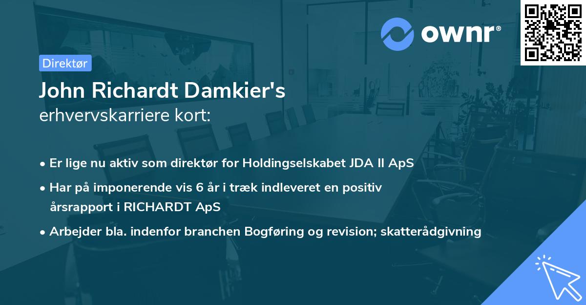 John Richardt Damkier's erhvervskarriere kort