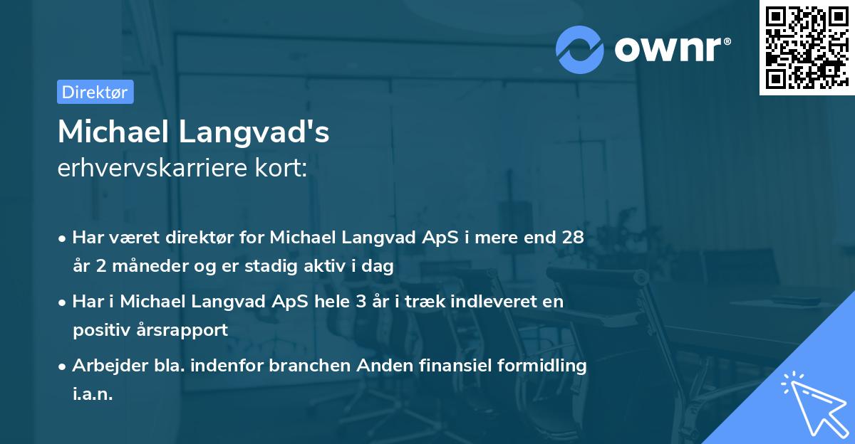 Michael Langvad's erhvervskarriere kort