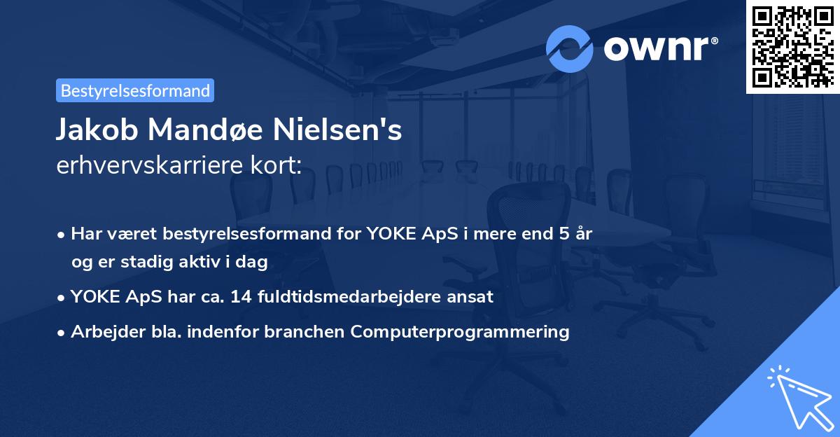Jakob Mandøe Nielsen's erhvervskarriere kort